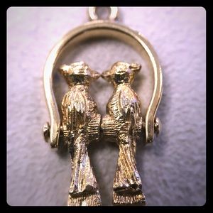 14k Yellow Gold Love Birds Pendant/Charm